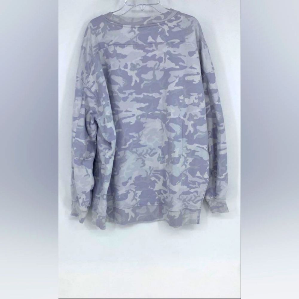Lululemon Perfectly Oversized Crew Gray White Camouflage Sweatshirt Pullover 10 - Picture 3 of 8